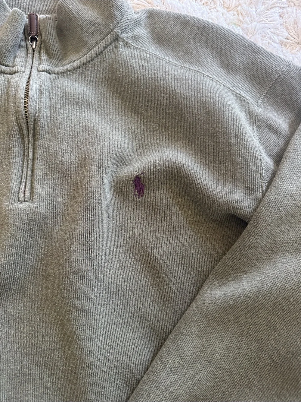 Polo by Ralph Lauren Olive Half-Zip Pullover Sweatshirt